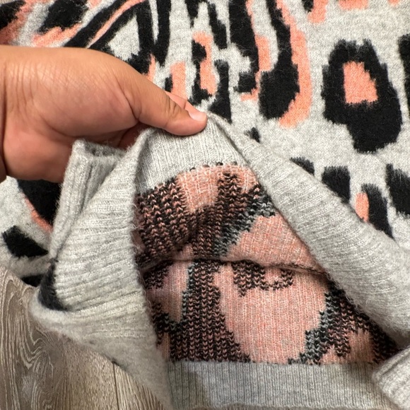 Anthropologie Leopard Print Sweater - Black, Pink, Gray - Picture 11 of 12